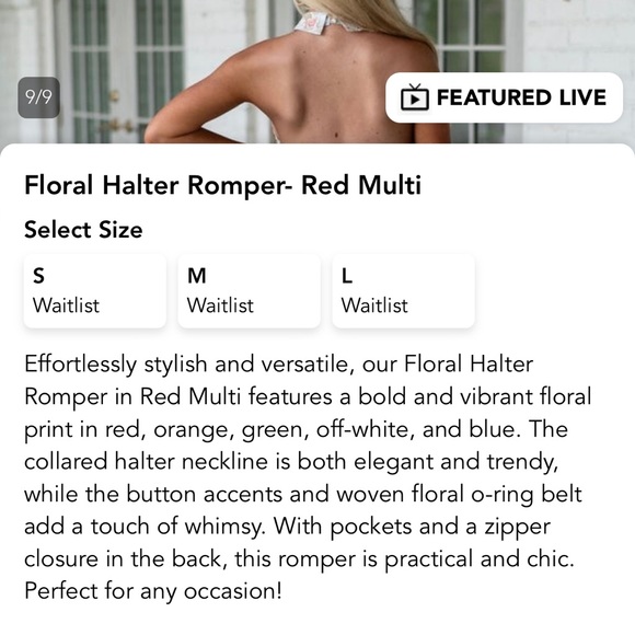 Open back romper - Picture 8 of 8